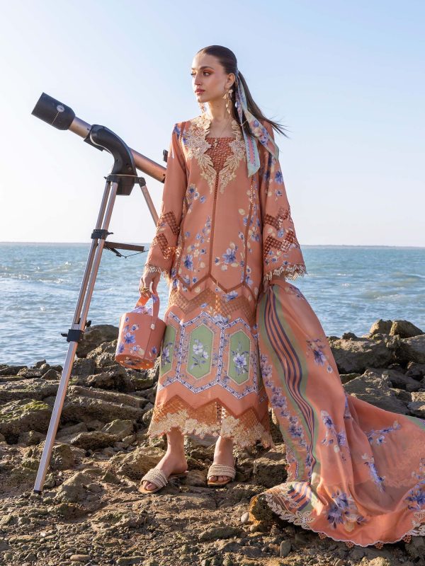 Crimson | Flow By Crimson Lawn 25 | Sunset | Unstitched | Festive wear | Under The Tuscan Love | D1 A | 3pc set.