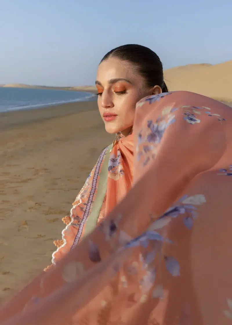 Crimson | Flow By Crimson Lawn 25 | Sunset | Unstitched | Festive wear | Under The Tuscan Love | D1 A | 3pc set.