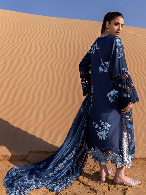 Crimson | Flow By Crimson Lawn 25 | Moonlight Blue | Unstitched | Festive wear | Under The Tuscan Love | D1 B | 3pc set.