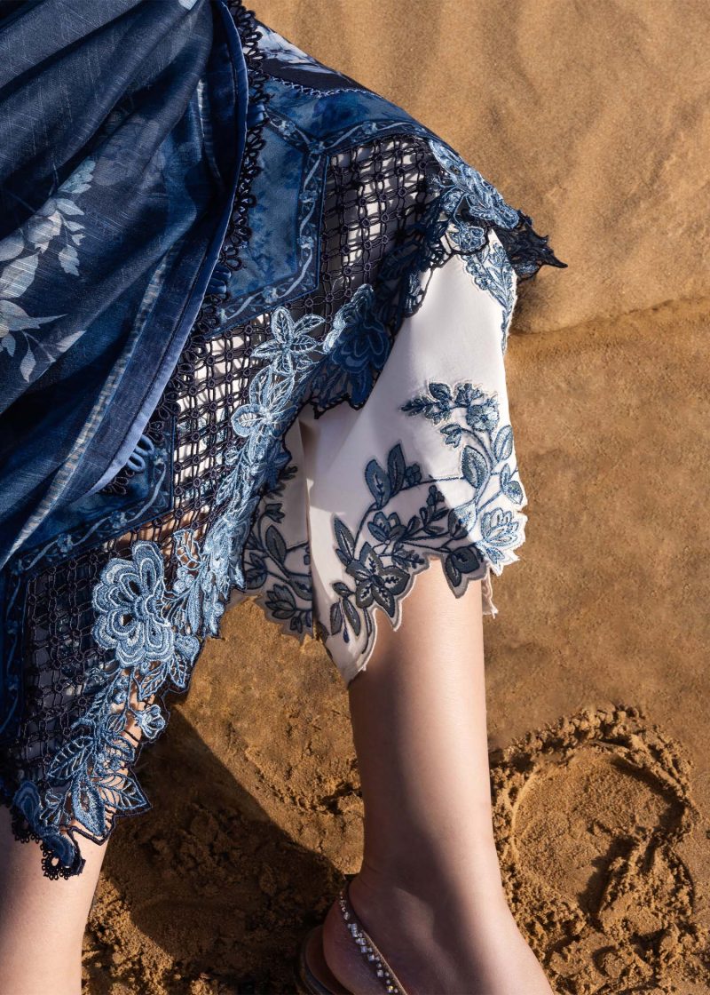 Crimson | Flow By Crimson Lawn 25 | Moonlight Blue | Unstitched | Festive wear | Under The Tuscan Love | D1 B | 3pc set.