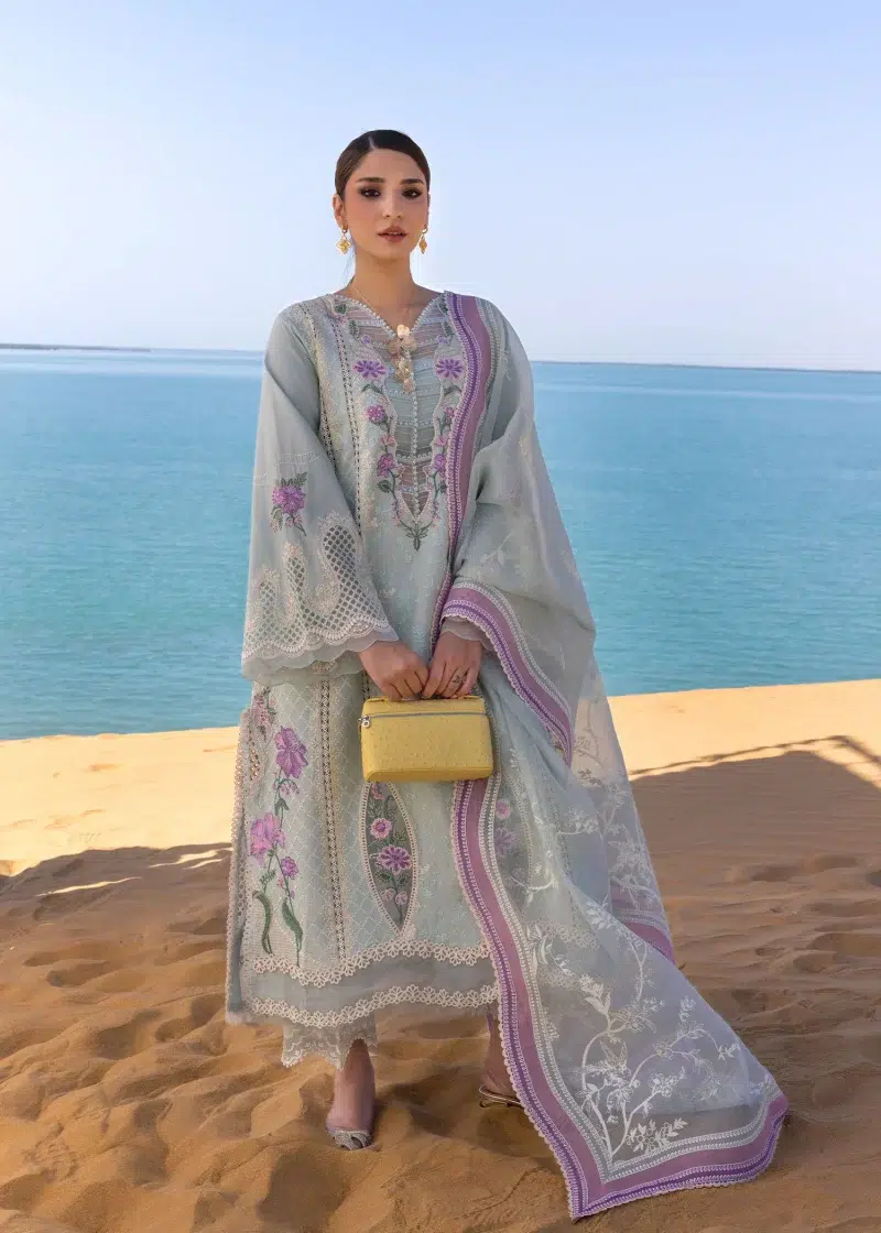 Crimson | Flow By Crimson Lawn 25 | Powder Blue | Unstitched | Festive wear | A Handmade Tale | D2 A | 3pc set.