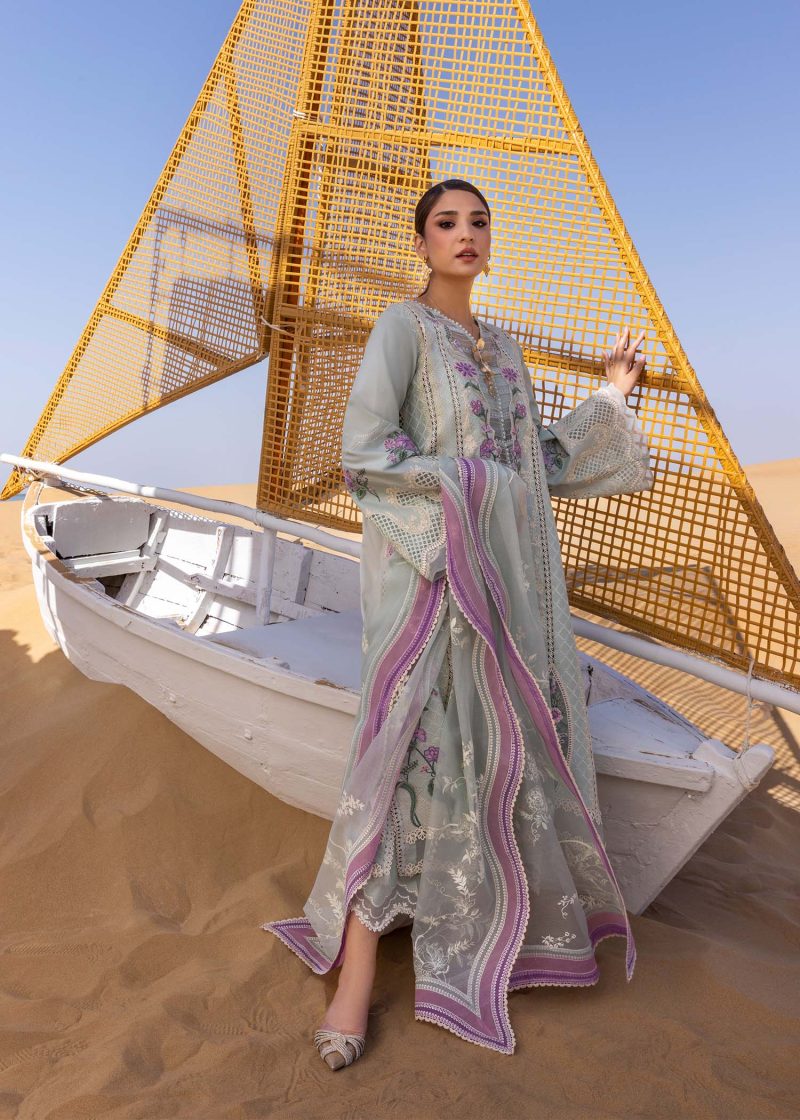 Crimson | Flow By Crimson Lawn 25 | Powder Blue | Unstitched | Festive wear | A Handmade Tale | D2 A | 3pc set.