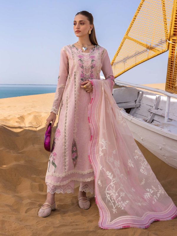 Crimson | Flow By Crimson Lawn 25 | Powder Pink | Unstitched | Festive wear | A Handmade Tale | D2 B | 3pc set.