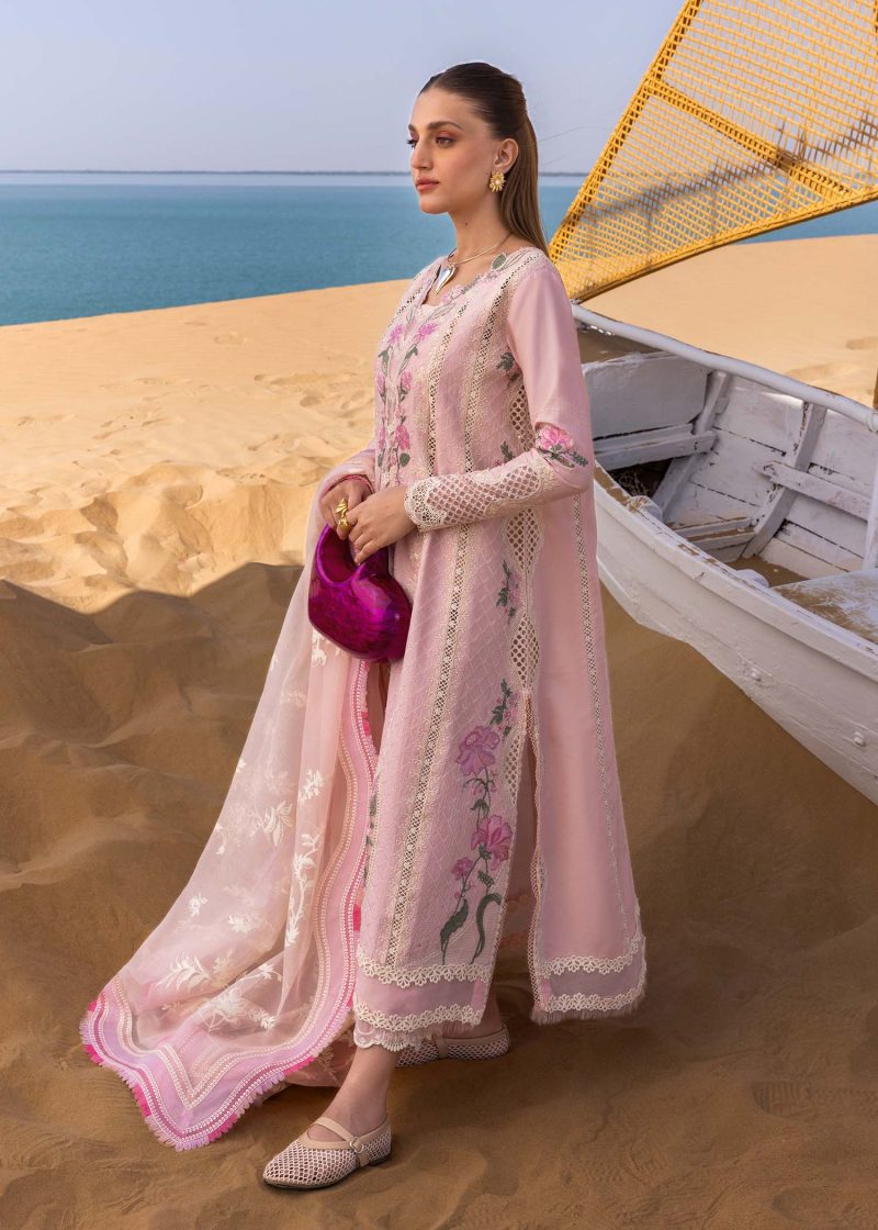 Crimson | Flow By Crimson Lawn 25 | Powder Pink | Unstitched | Festive wear | A Handmade Tale | D2 B | 3pc set.
