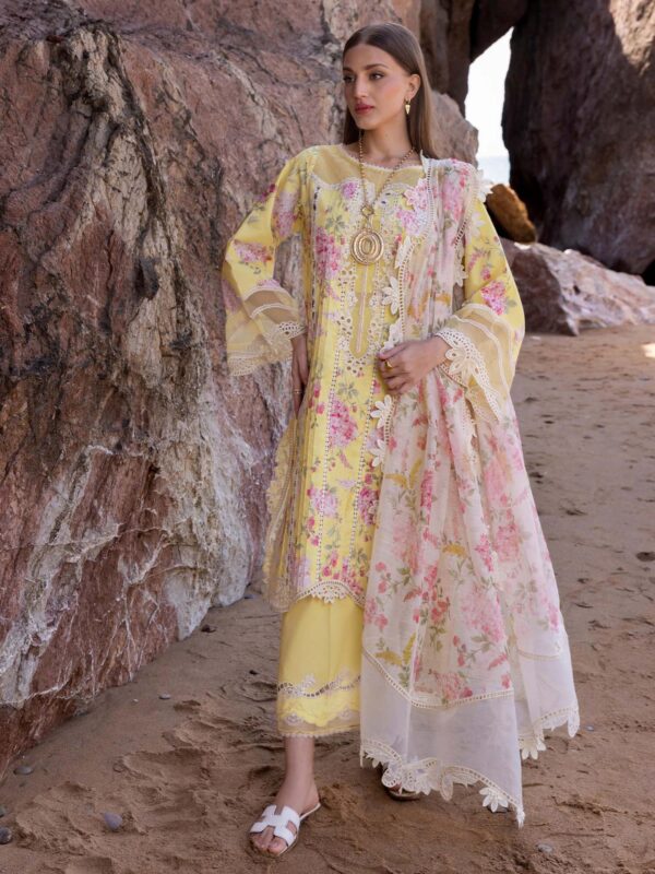 Crimson | Flow By Crimson Lawn 25 | Sunflower | Unstitched | Festive wear | Who'S That Girl | D3 A | 3pc set.