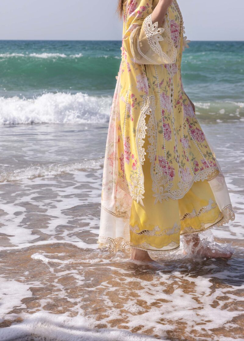 Crimson | Flow By Crimson Lawn 25 | Sunflower | Unstitched | Festive wear | Who'S That Girl | D3 A | 3pc set.