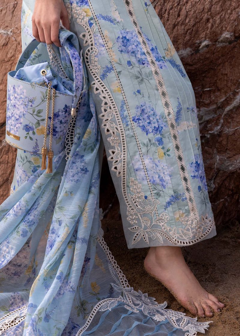 Crimson | Flow By Crimson Lawn 25 | Ocean Blue | Unstitched | Festive wear | Who'S That Girl | D3 B | 3pc set.