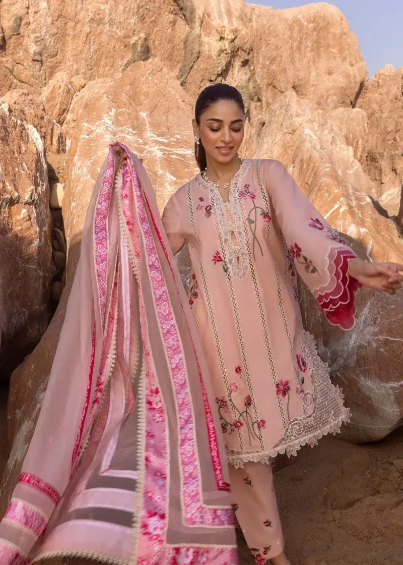 Crimson | Flow By Crimson Lawn 25 | Blush | Unstitched | Festive wear | Floral Crush | D6 B | 3pc set.