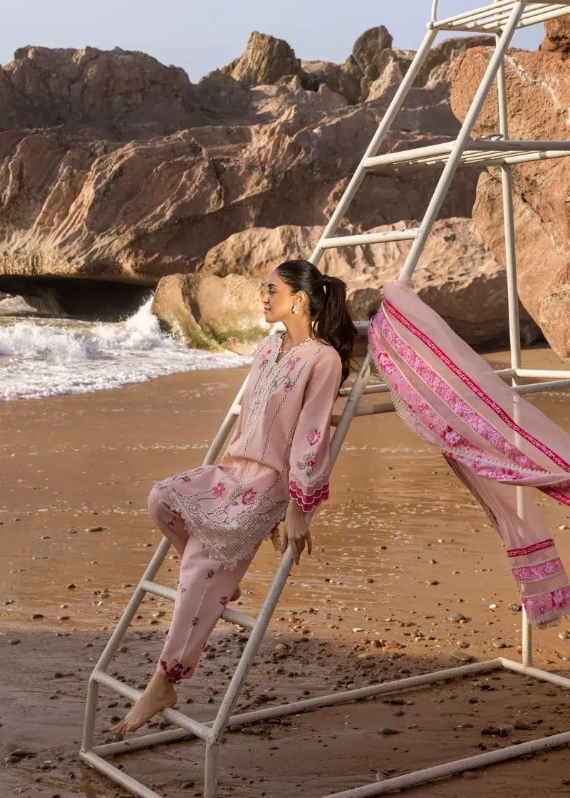 Crimson | Flow By Crimson Lawn 25 | Blush | Unstitched | Festive wear | Floral Crush | D6 B | 3pc set.