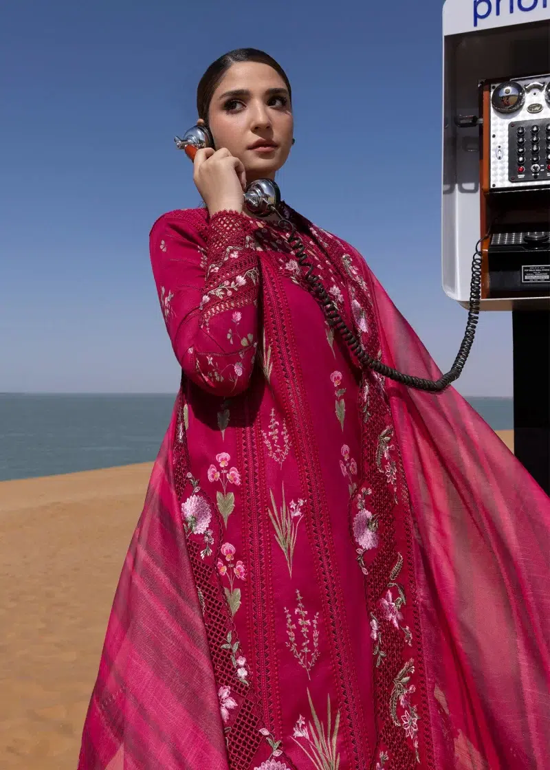 Crimson | Flow By Crimson Lawn 25 | Ruby | Unstitched | Festive wear | Once Upon A Flower | D9 A | 3pc set.