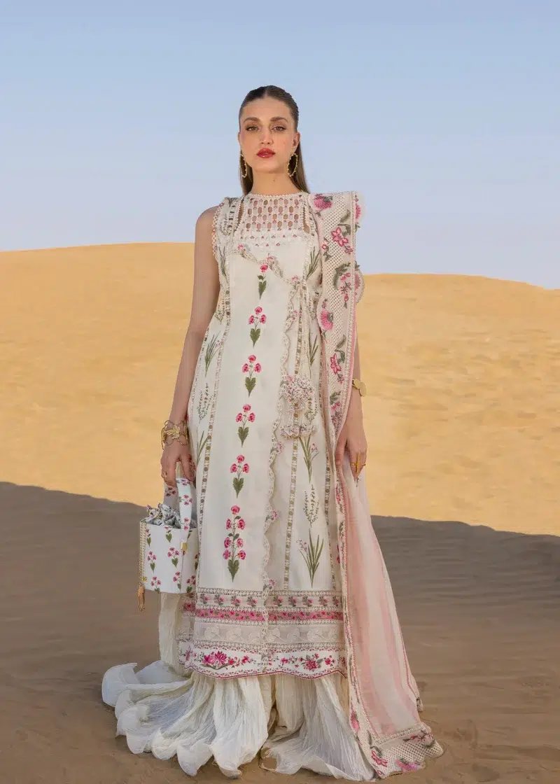 Crimson | Flow By Crimson Lawn 25 | Cloud | Unstitched | Festive wear | Once Upon A Flower | D9 B | 3pc set.