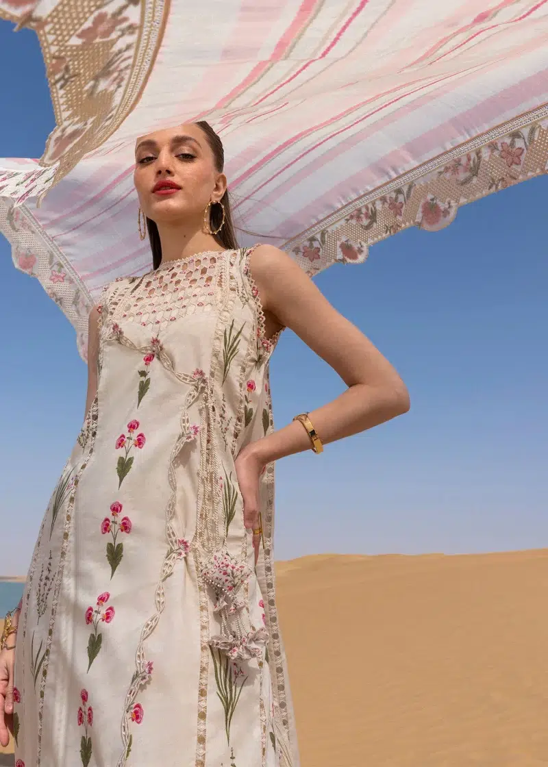 Crimson | Flow By Crimson Lawn 25 | Cloud | Unstitched | Festive wear | Once Upon A Flower | D9 B | 3pc set.