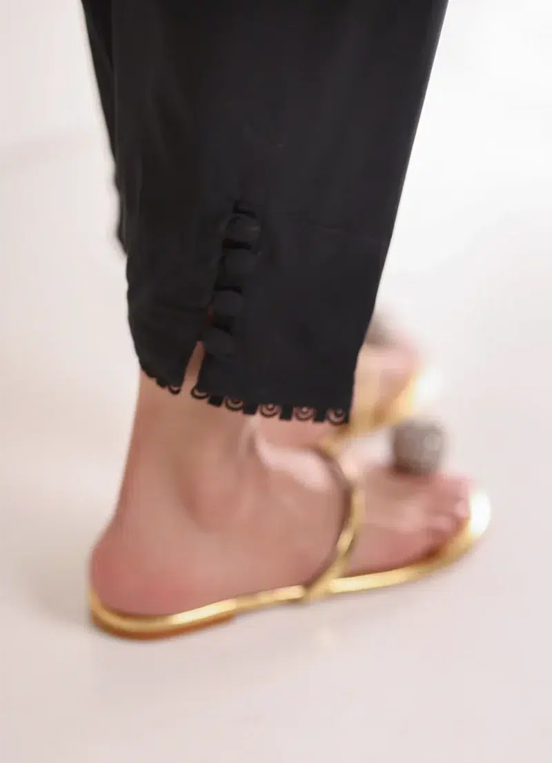 Image | Spring Pret '24 | Lace Shalwar | Cotton | Black | 1 pc | T-634.