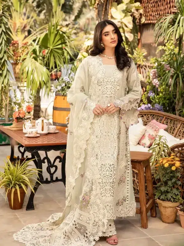 ELAF | Luxury | Lawn 25 |Mint Green | Unstitched | Festive wear | Sanaa | ELM-1B | 3 pc set.
