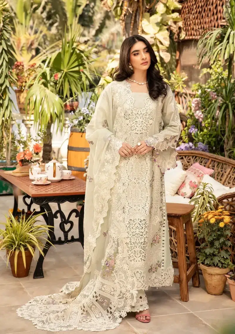ELAF | Luxury | Lawn 25 |Mint Green | Unstitched | Festive wear | Sanaa | ELM-1B | 3 pc set.