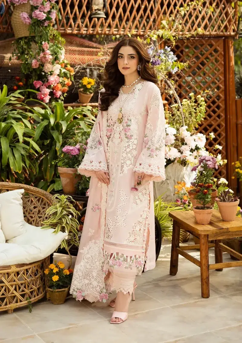 ELAF | Luxury | Lawn 25 |Pink | Unstitched |  Festive wear | Mahgul | ELM-2A | 3 pc set.