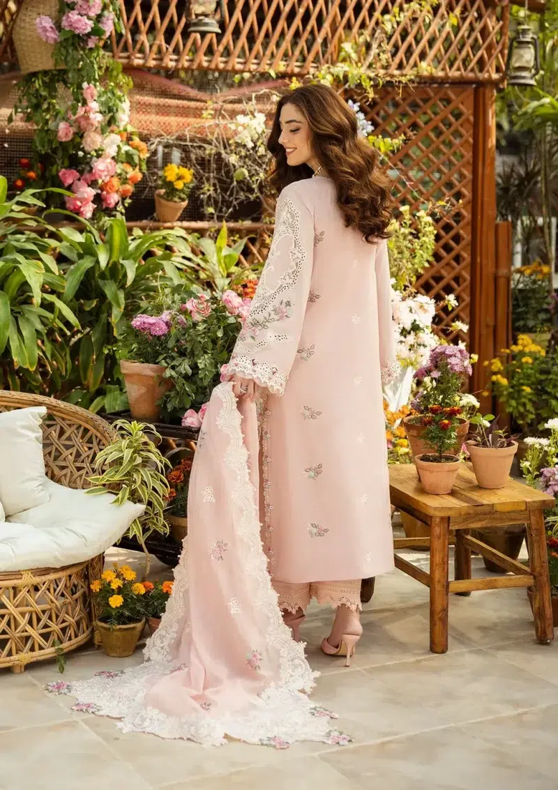 ELAF | Luxury | Lawn 25 |Pink | Unstitched |  Festive wear | Mahgul | ELM-2A | 3 pc set.