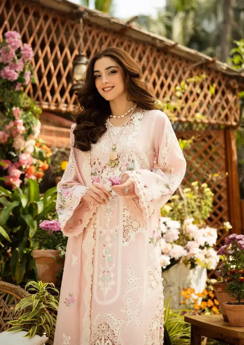 ELAF | Luxury | Lawn 25 |Pink | Unstitched |  Festive wear | Mahgul | ELM-2A | 3 pc set.