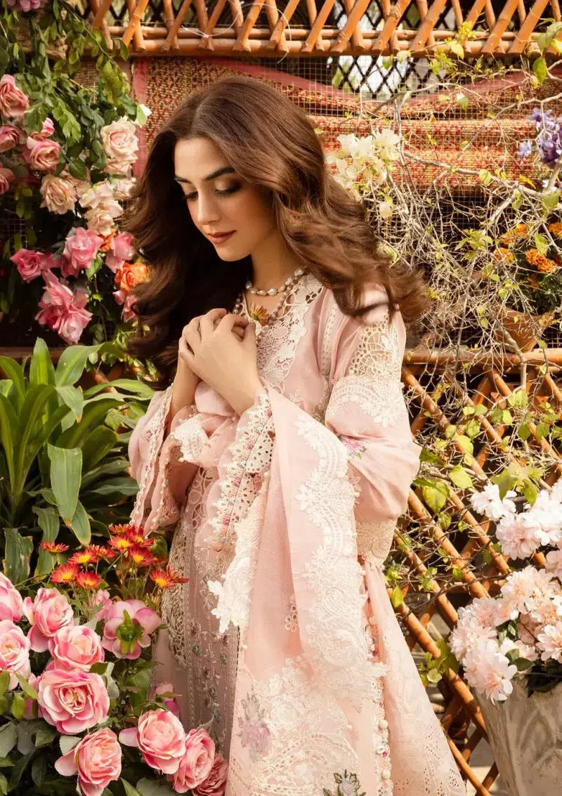 ELAF | Luxury | Lawn 25 |Pink | Unstitched |  Festive wear | Mahgul | ELM-2A | 3 pc set.