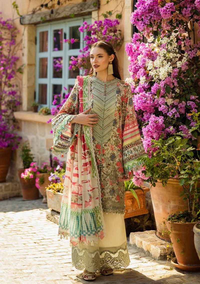 Elaf | Giardino | Ivory | Lawn | Unstitched | Print Chikankari Colloction '25 | 3 pc set