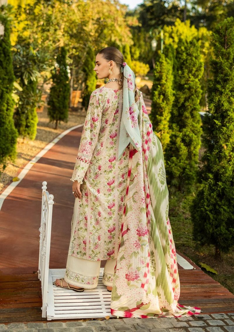 Elaf | Sweet greens | Off White | Lawn | Unstitched | Print Chikankari Colloction '25 | 3 pc set