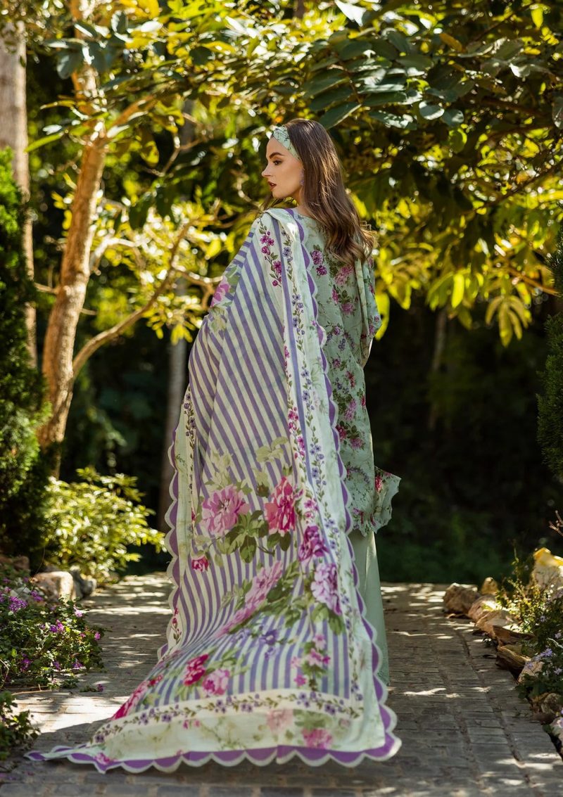 Elaf | Floreale | Mint Green | Lawn | Unstitched | Print Chikankari Colloction '25 | 3 pc set