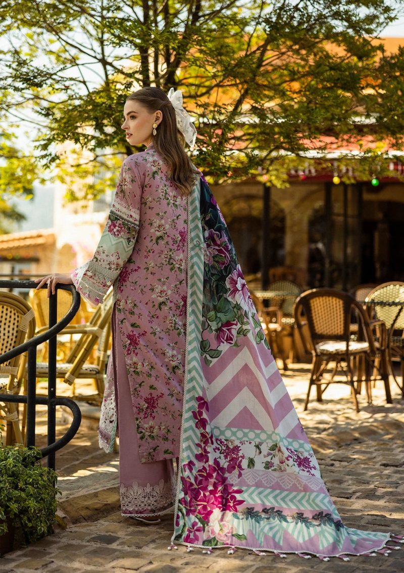 Elaf | Fia |  Tea Pink | Lawn | Unstitched | Print Chikankari Colloction '25 | 3 pc set