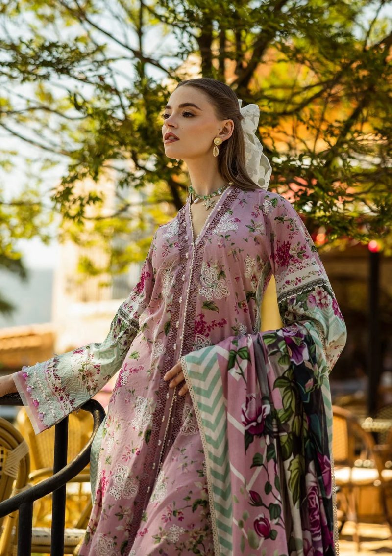 Elaf | Fia |  Tea Pink | Lawn | Unstitched | Print Chikankari Colloction '25 | 3 pc set