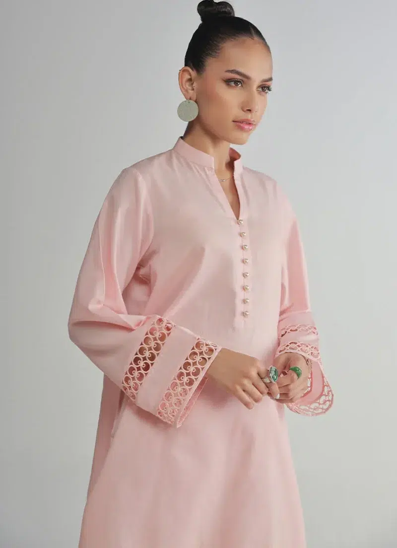 Image | Spring Basics '25 Collection | Textured Co-ord Set | Jacquard | Peach | Stitched | 2 pc