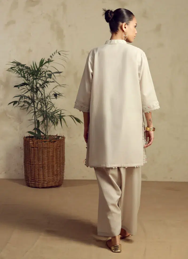 Image | Spring Basics '25 Collection | Textured Co-ord Set | Dobby | Light Grey | Stitched | 2 pc