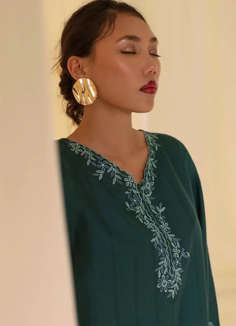 Image | Spring Collection | Turquoise Green | Embroidered Co-ord Set | 2 pc