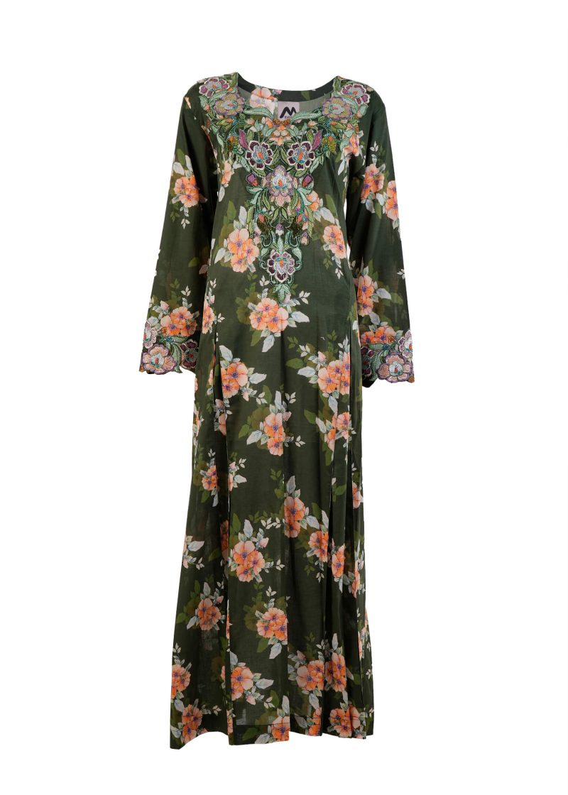 Maysarah Studio | Dark Green | Stitched | Party wear | Jalabiya Style | 1 pc set