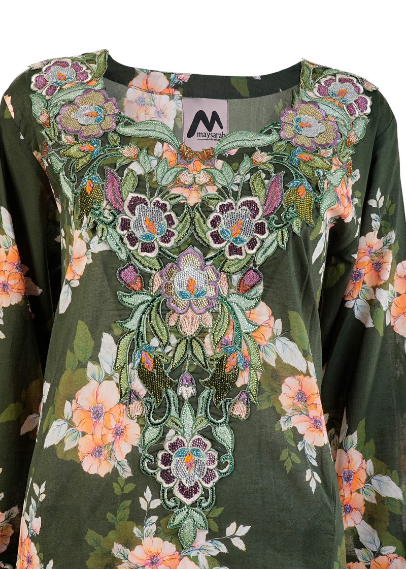 Maysarah Studio | Dark Green | Stitched | Party wear | Jalabiya Style | 1 pc set