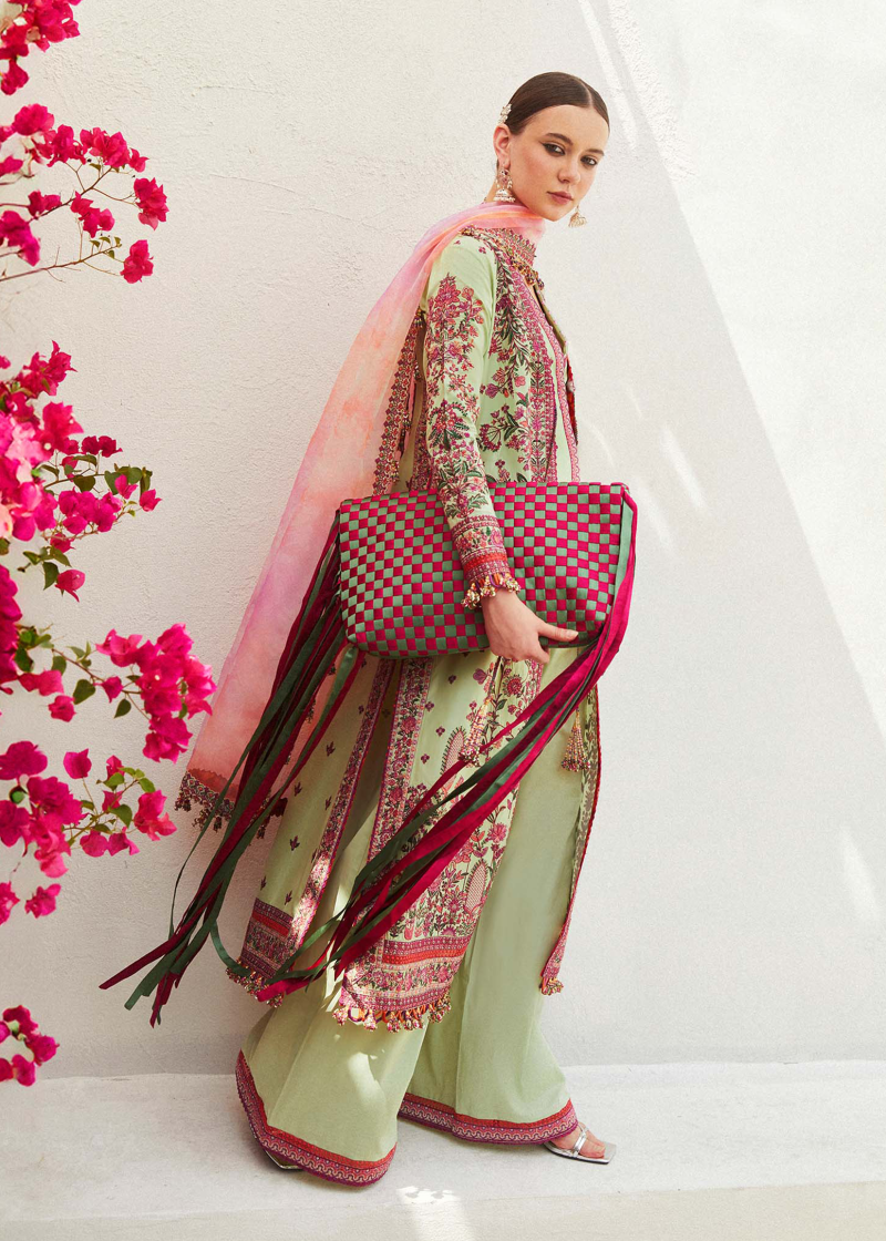 Hussain Rehar Luxury Lawn | Mint Green | Unstitched | Feastive | Silk Dupatta | EIRA