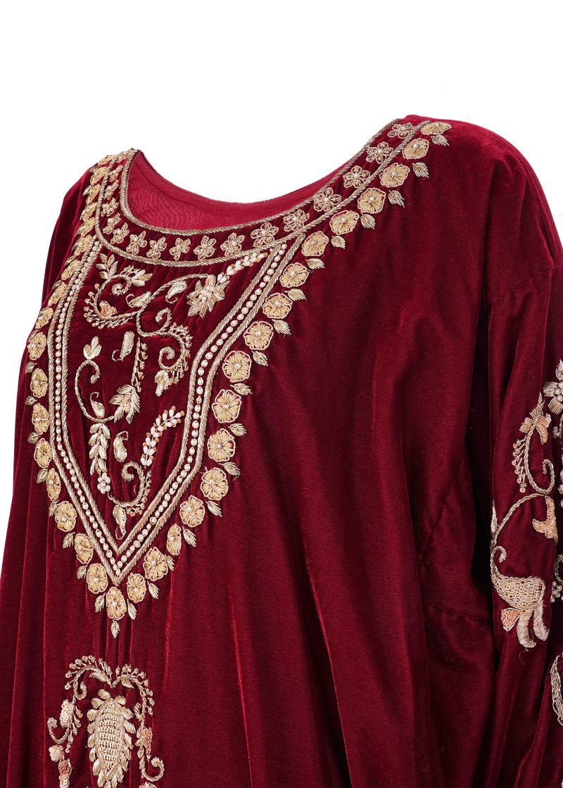 Maysarah Studio | Maroon | Stitched | Party Wear | Shirt | 1 pc set