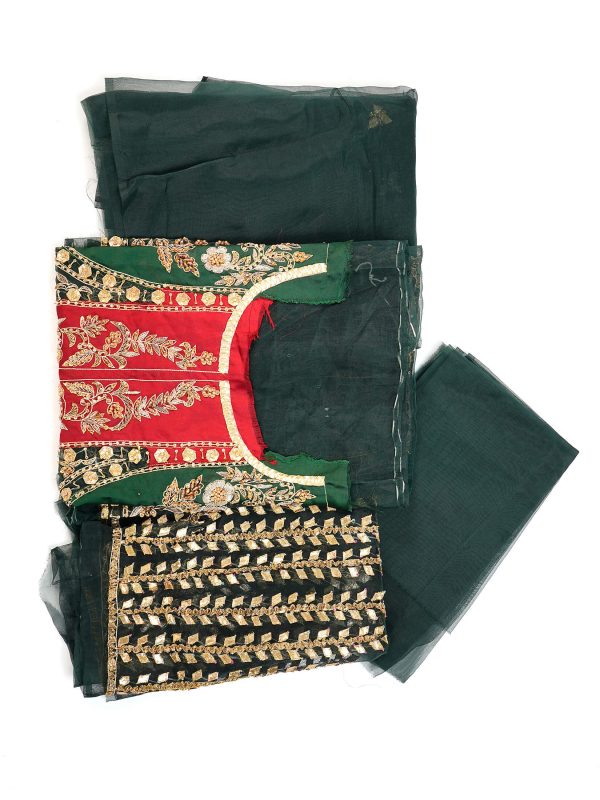 Fancy Gota | Green Yellow | Stitched | Formal Wear | Garara Set | 3 pc set