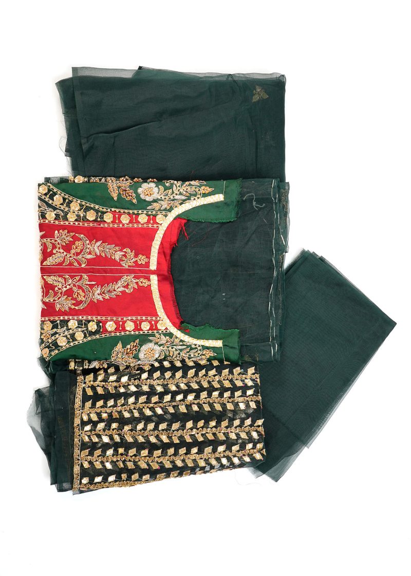 Fancy Gota | Green Yellow | Stitched | Formal Wear | Garara Set | 3 pc set