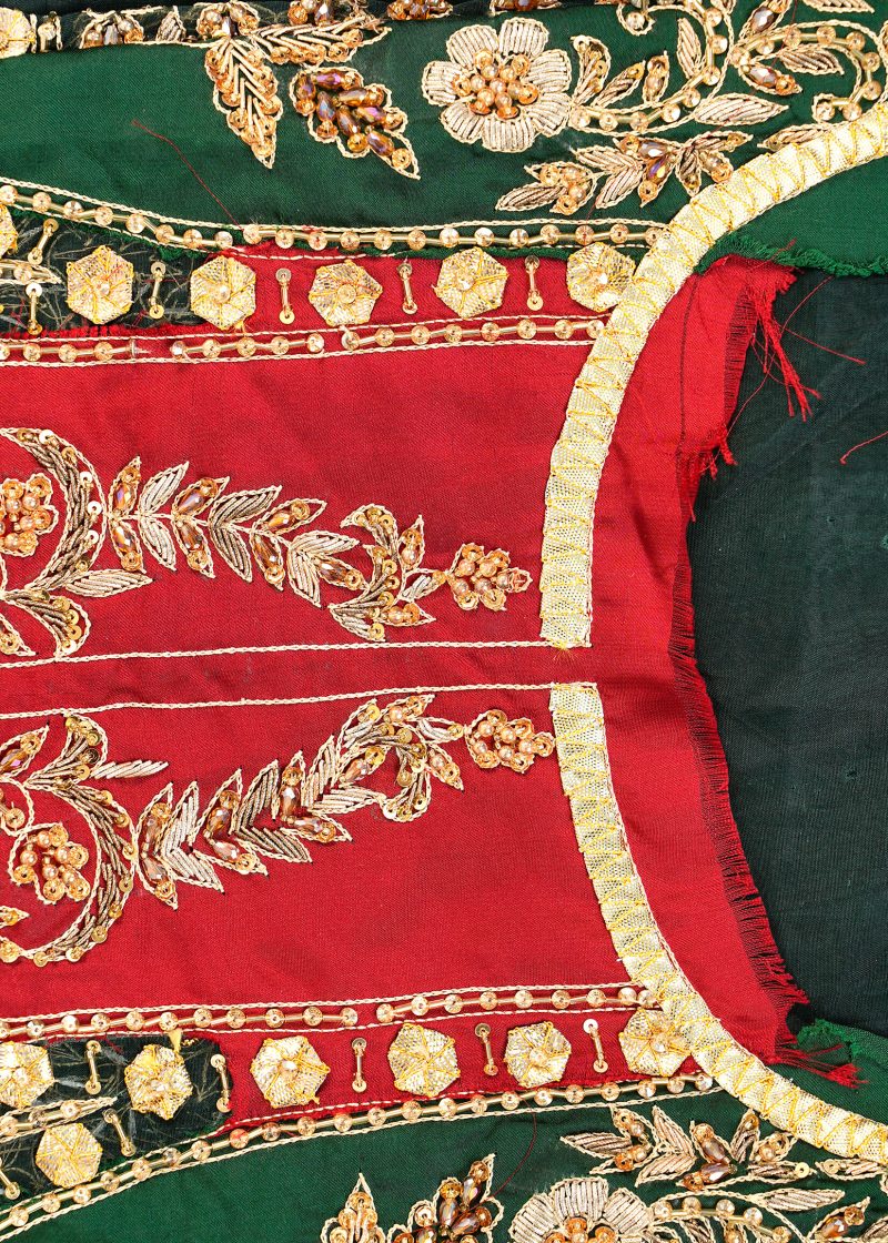 Fancy Gota | Green Yellow | Stitched | Formal Wear | Garara Set | 3 pc set