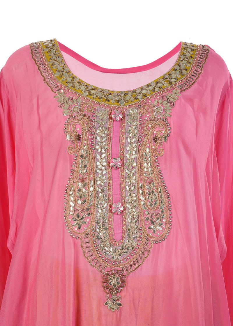 Indo Western | Dark Peach | Semi Stitched | Party Wear | Sharara Set | 3 Pc Set