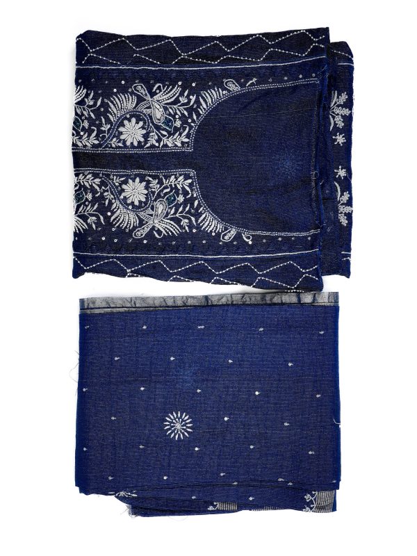 Maysarah Lucknowi | Navy Blue | Semi stitched | Daily & Festival wear | Kurta Dupatta Style | 2 pc set