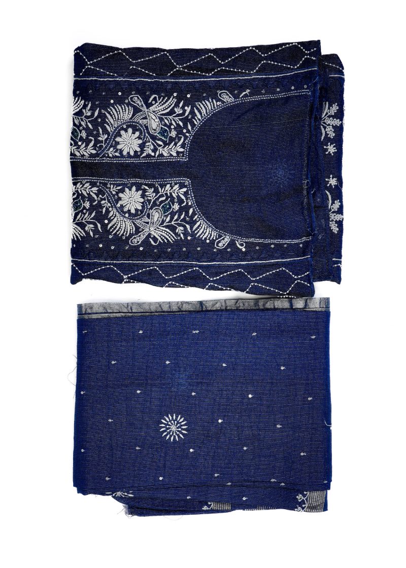 Maysarah Lucknowi | Navy Blue | Semi stitched | Daily & Festival wear | Kurta Dupatta Style | 2 pc set