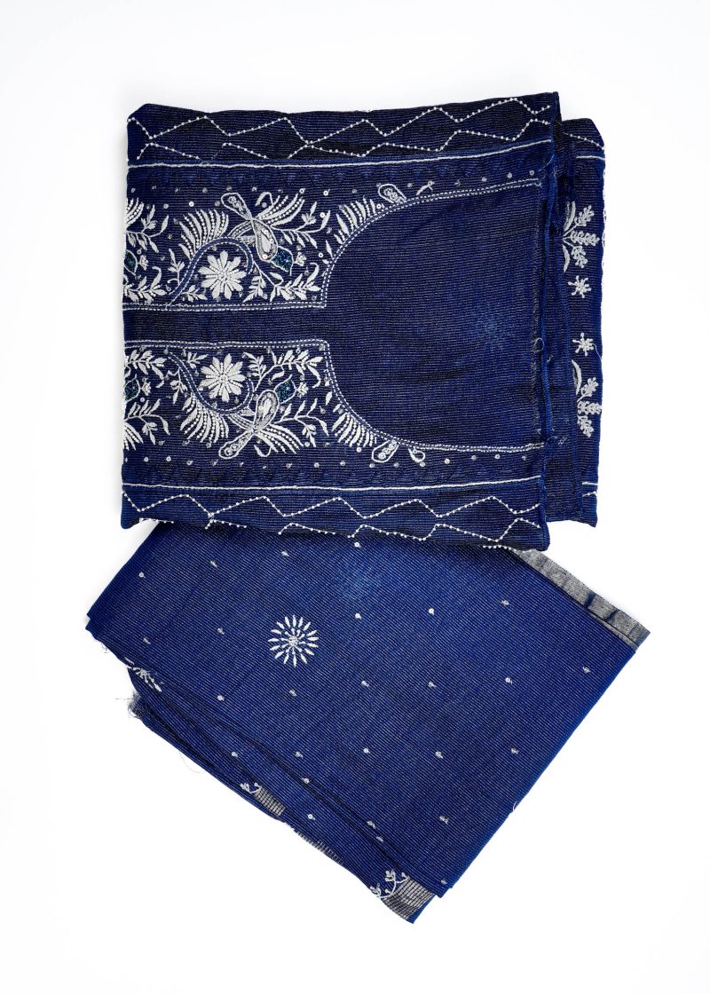 Maysarah Lucknowi | Navy Blue | Semi stitched | Daily & Festival wear | Kurta Dupatta Style | 2 pc set