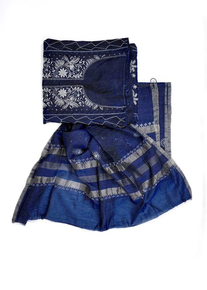 Maysarah Lucknowi | Navy Blue | Semi stitched | Daily & Festival wear | Kurta Dupatta Style | 2 pc set