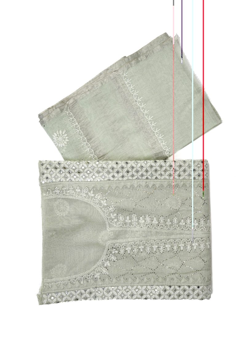 Maysarah Lucknowi | Sea Green | Semi stitched | Festival wear | Kurta Dupatta Style | 2 pc set