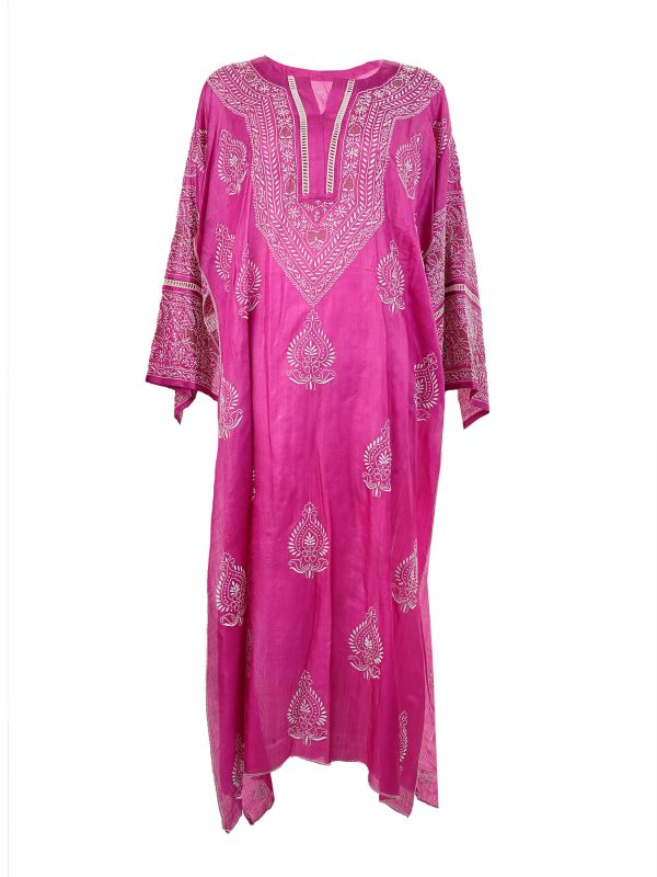 Maysarah Lucknowi | Hot Pink | Semi stitched | Festival wear | Kurta Dupatta Style | 2 pc set