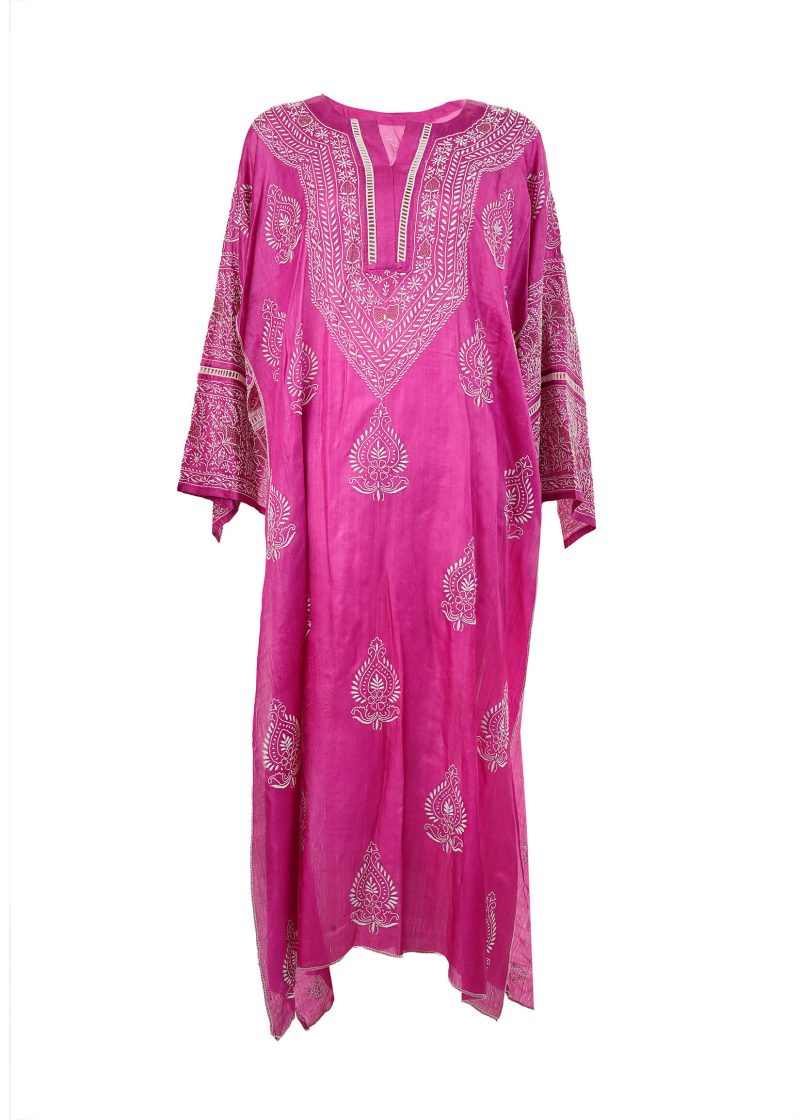 Maysarah Lucknowi | Hot Pink | Semi stitched | Festival wear | Kurta Dupatta Style | 2 pc set
