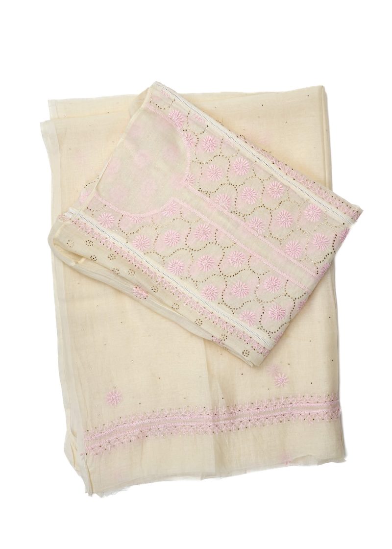 Maysarah Lucknowi | Off White | Semi stitched | Festival wear | Kurta Dupatta Style | 2 pc set