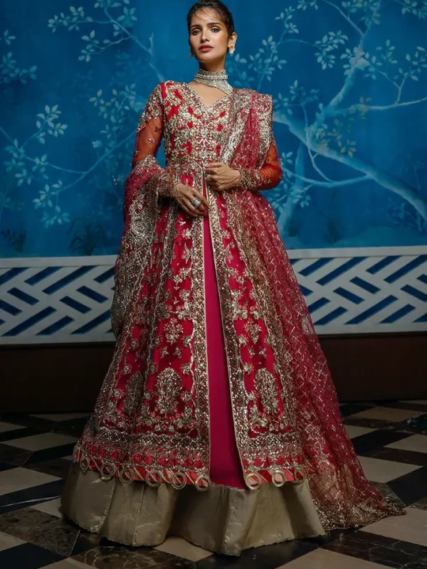 Mushq | Stardust | Net | stitched | Wedding Collection | Red Carpet | 3 pc set.