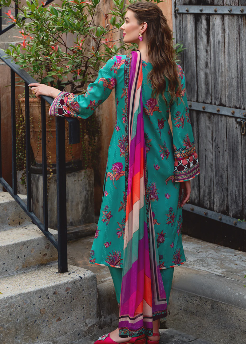 Gulaal Luxury Lawn | Mint Green | Unstitched | Party wear | Chiffon Dupatta embroidered | ALMERIA GL-L-24V2-01