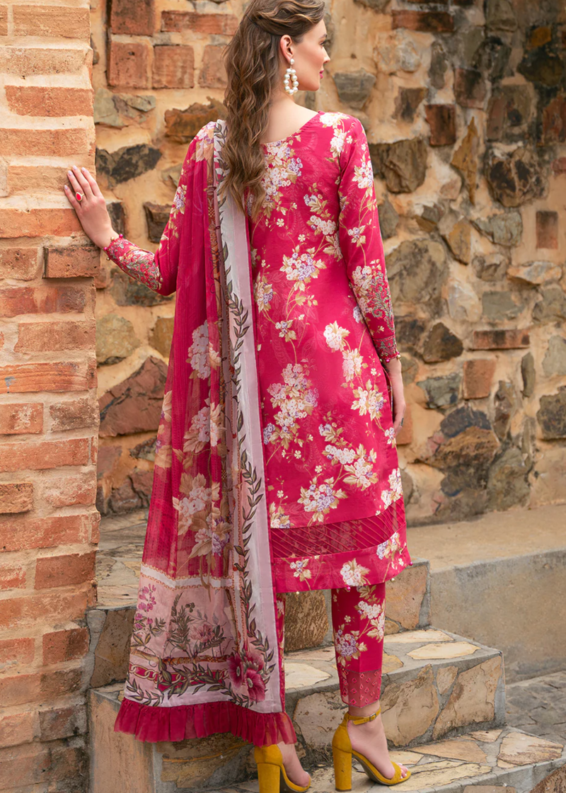 Gulaal Luxury Lawn | Salmon Pink | Unstitched | Party wear | Chiffon Dupatta embroidered | MARBELLA GL-L-24V2-06